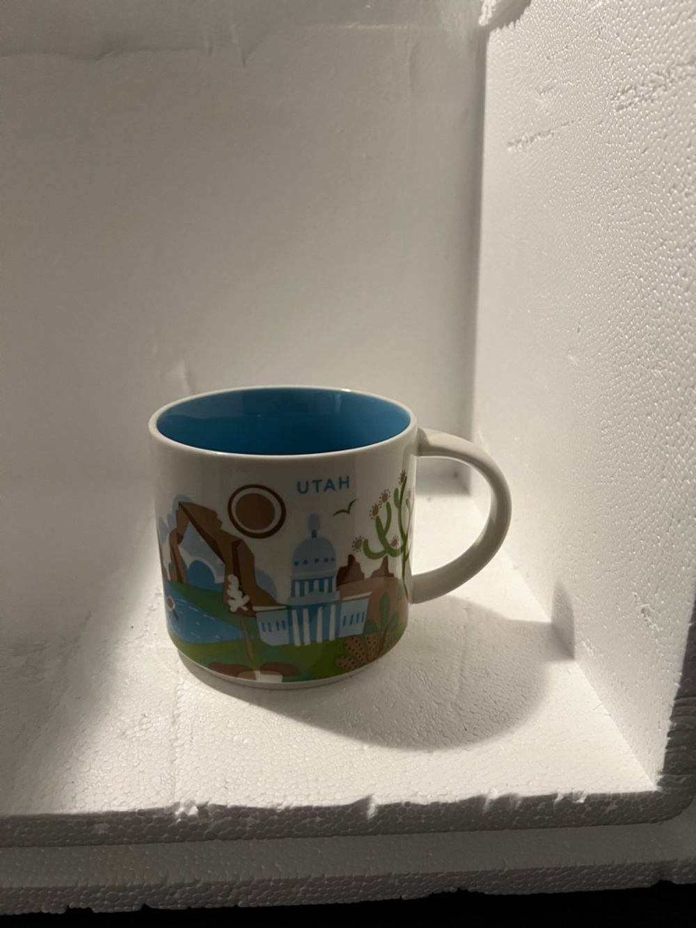 Starbucks Utah White Mug with Blue Interior